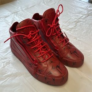 Giuseppe Zanotti men’s sneakers size EU 42 red ….leather authentic no BS ing